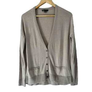 VINCE cardigan button down v neck beige  sweater oversized fit